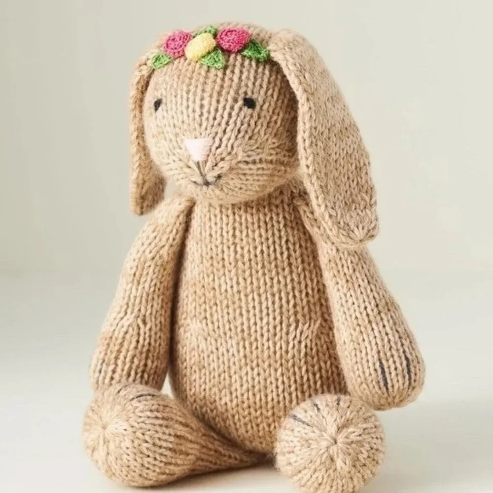 NWT Anthropologie Melange Collection Bunny with Flowers ~ New! Easter - Picture 1 of 2
